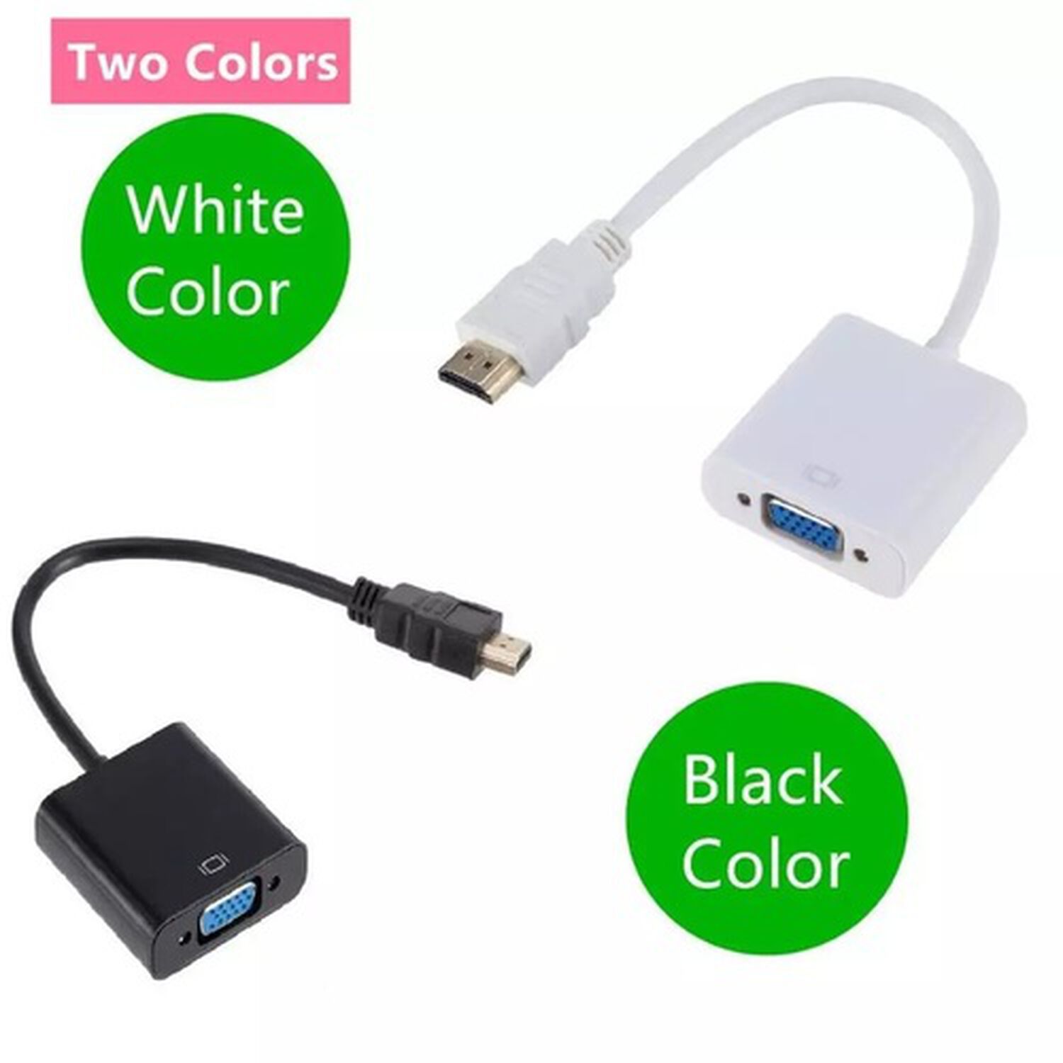 Adaptador Hdmi A Vga Conversor Transformador Hdmi Macho A Vga Hembra Convertidor Para Monitores image number 3.0