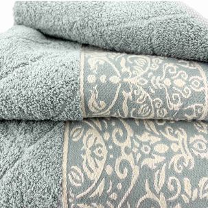 Juego Toalla Andes 3 Piezas Flores Aqua