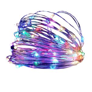 Guirnalda Solar Alambre Hada Rgb Led Decoración 12 Metros