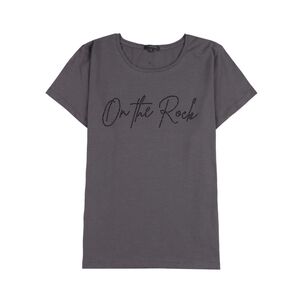 Polera Print Delantero Fozalizado Manga Corta Cuello Redondo Mujer Kimera