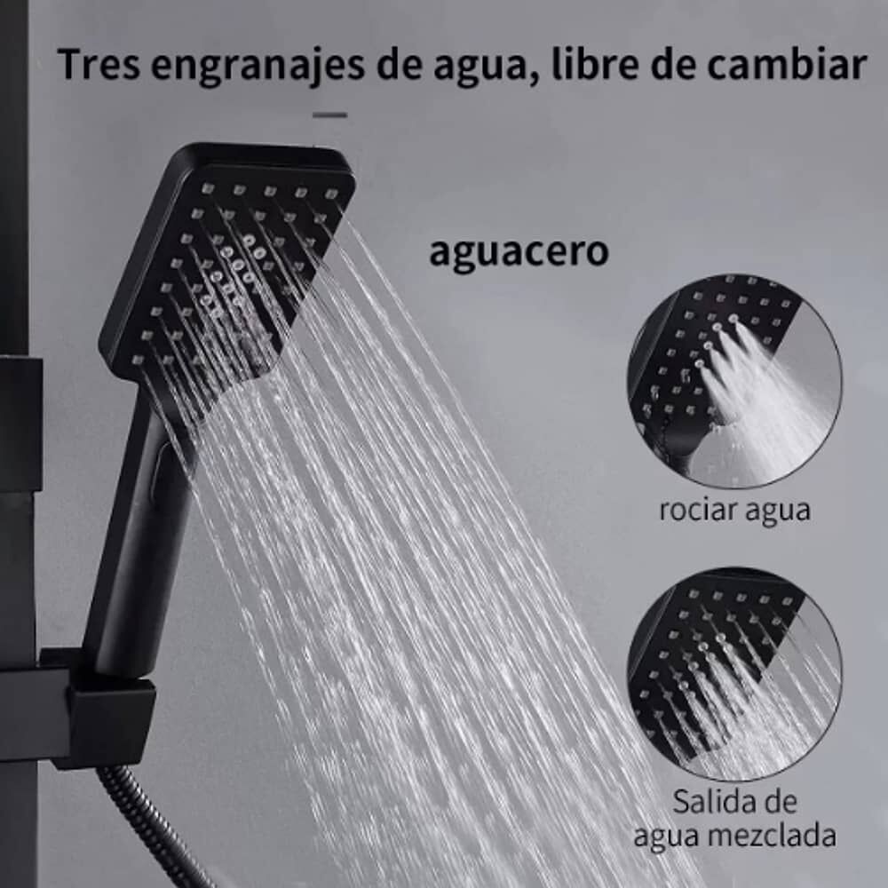 Columna De Ducha Negro Mate Multi-funciones Con Pantalla image number 3.0