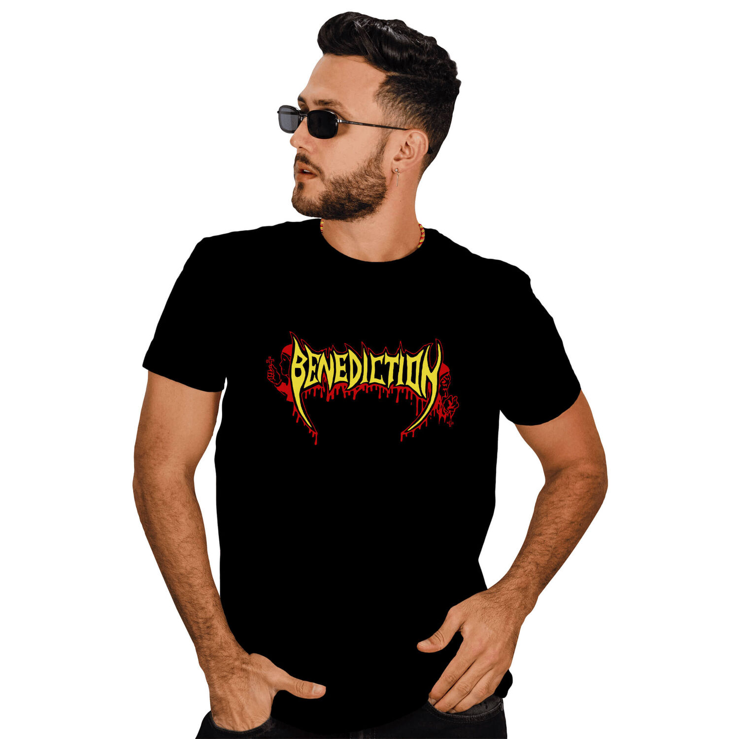 Polera Hombre Benediction Metal Rock image number 0.0