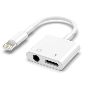 Adaptador De Audio Y Carga Compatible Para Iphone 2 En 1 Conector Con Cable Compatible Iphone A Jack 3,5 Auxiliar Original