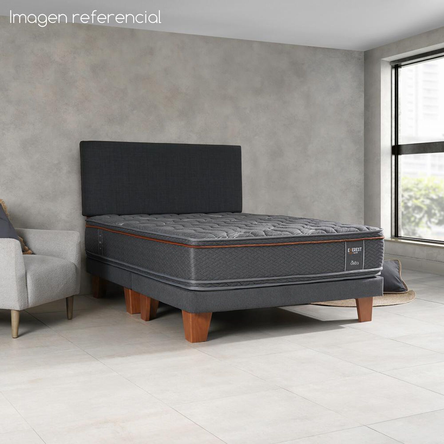 Cama Europea Celta Cobre / King / Base Dividida + Set De Maderas image number 4.0
