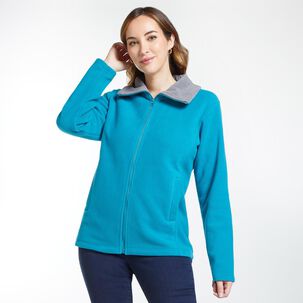 Poler&oacute;n Polar Liso Regular Cuello Alto Zipper Mujer Geeps
