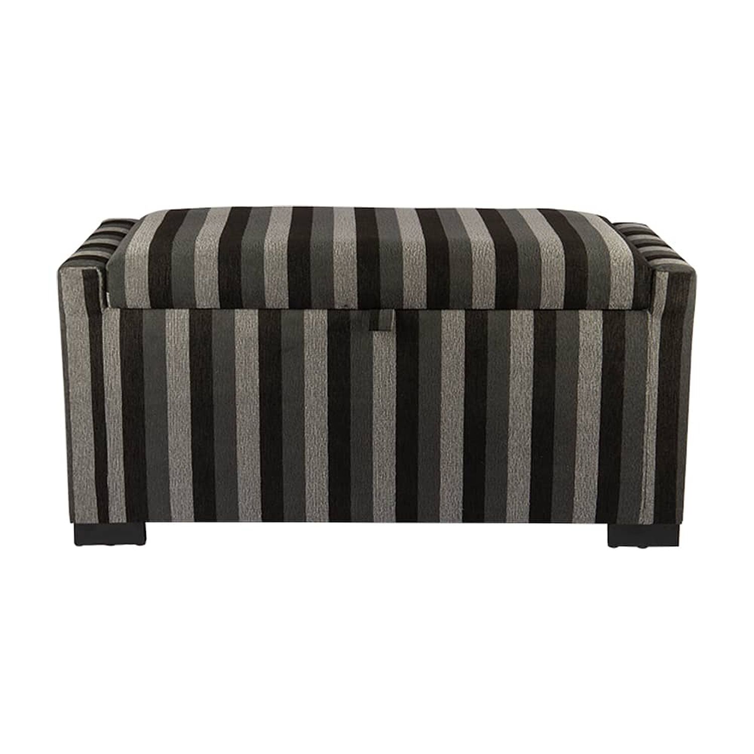 Banqueta Con Ba&uacute;l Leyzy Rayas Negras 40x55x105 Cm M&aacute;xima Design image number 0.0