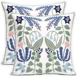 Funda De Coj&iacute;n Bordado Floral Mod10