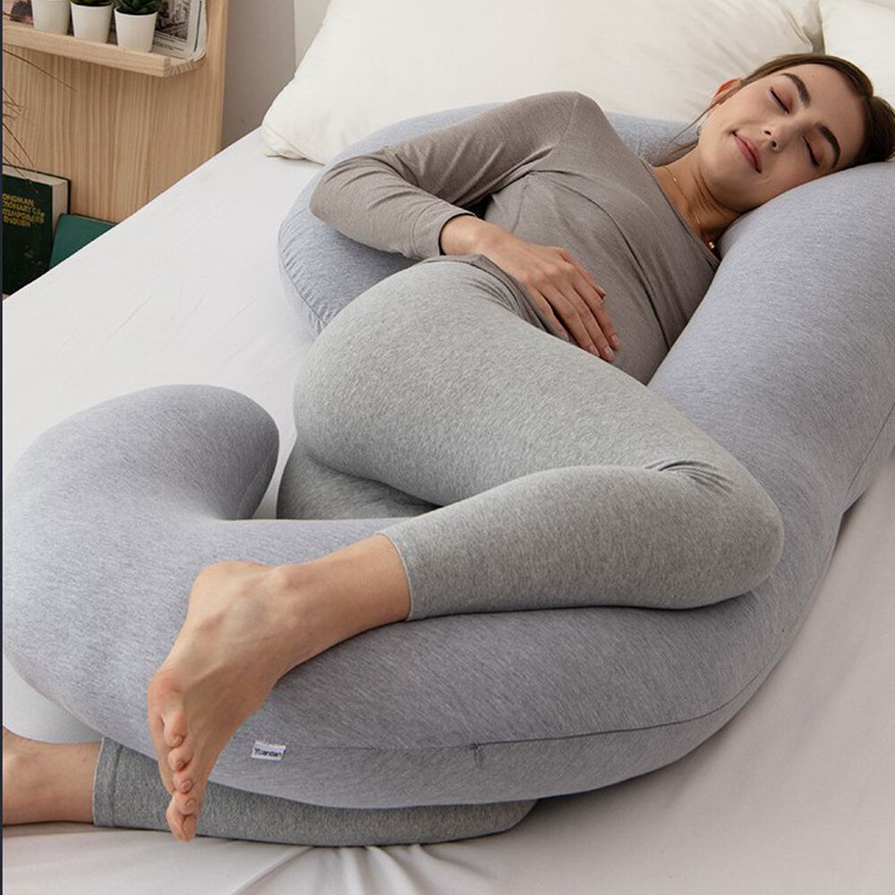Cojin Almohada Maternal Gris Pre Y Post Natal Funda Extra Suave image number 1.0