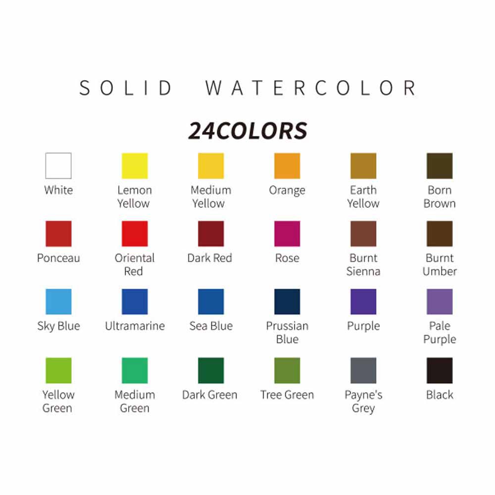 Himi-miya Set Rombo De Acuarela 24 Colores+pincel+lapiz Gr image number 4.0