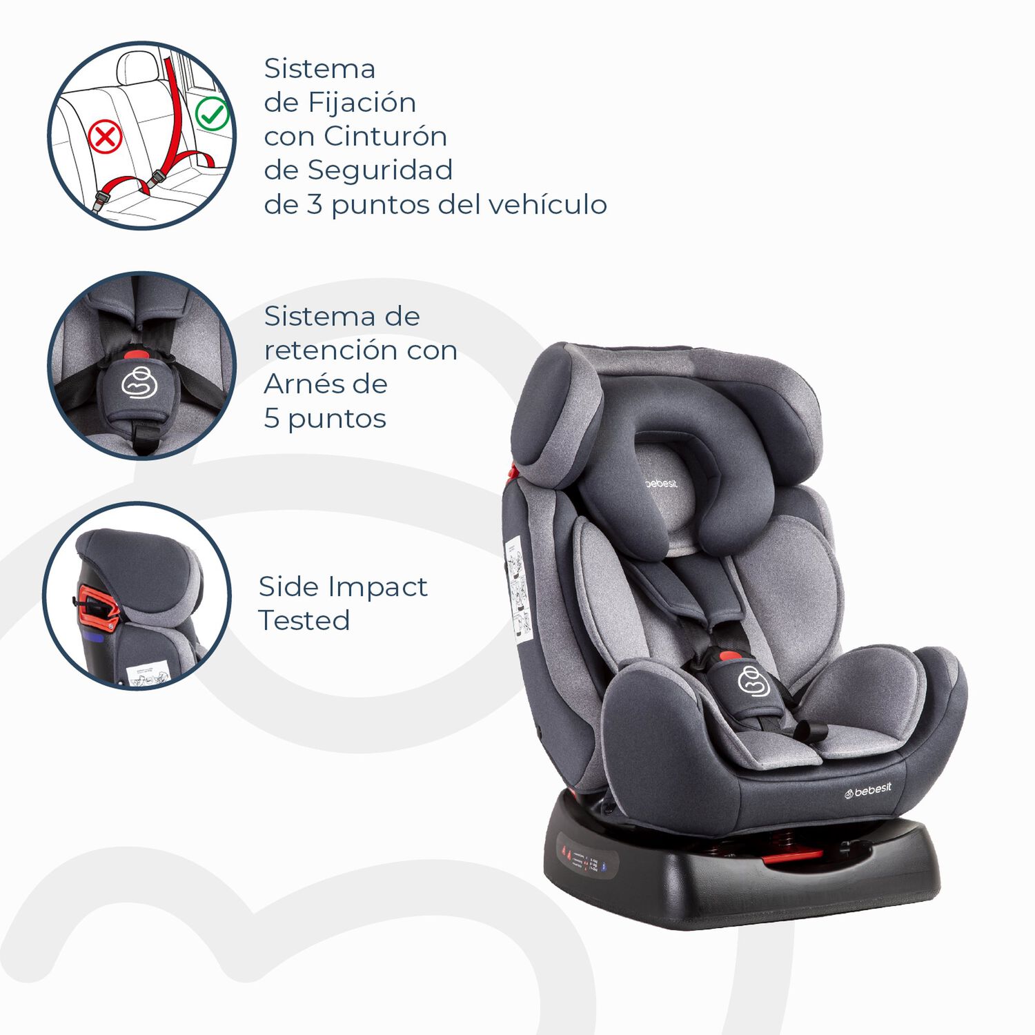 Silla De Auto Orbit Lx Gris Bebesit image number 4.0