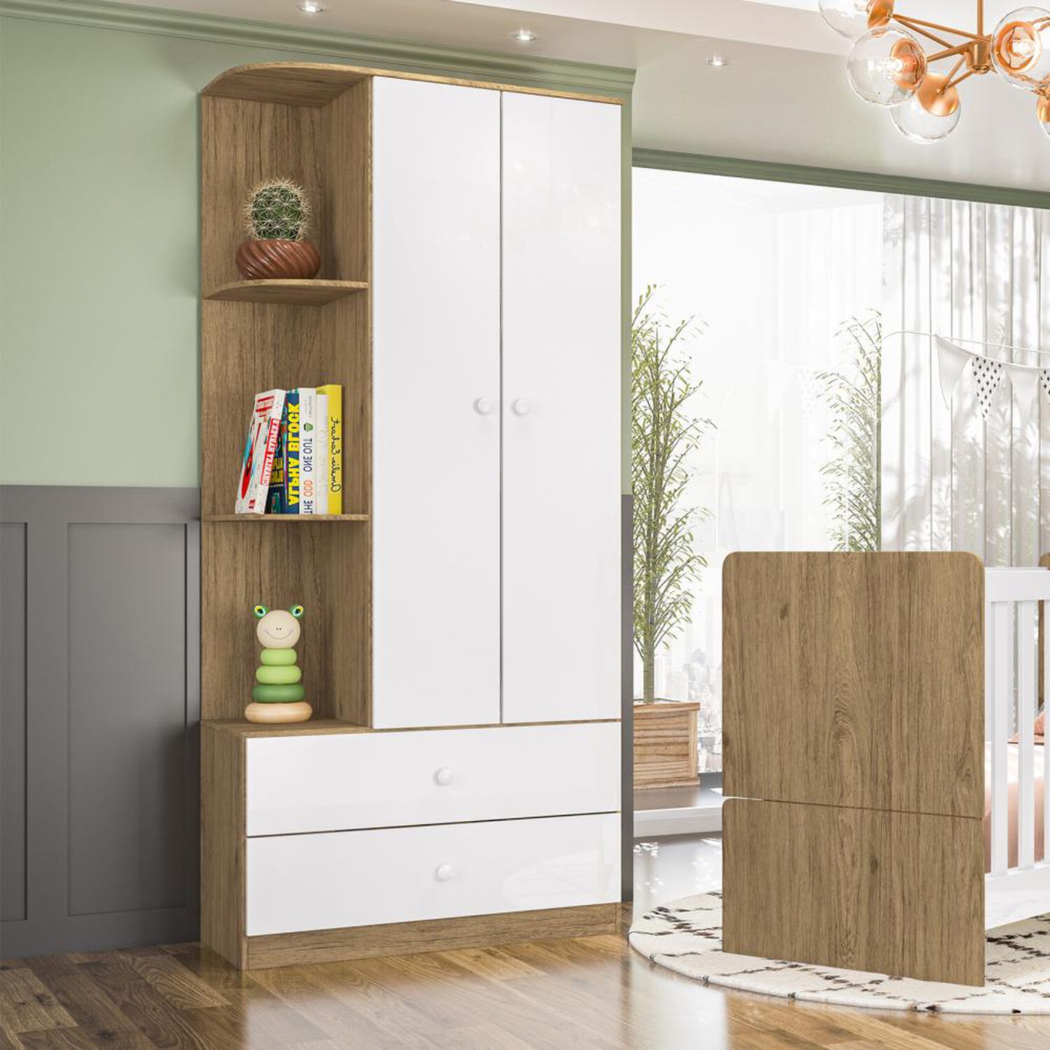 Closet Home Mobili Conde  / 2 Puertas    / 2 Cajones image number 4.0