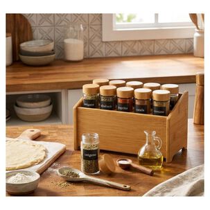Organizador Especias Bamb&uacute; 10 Frascos Cocina