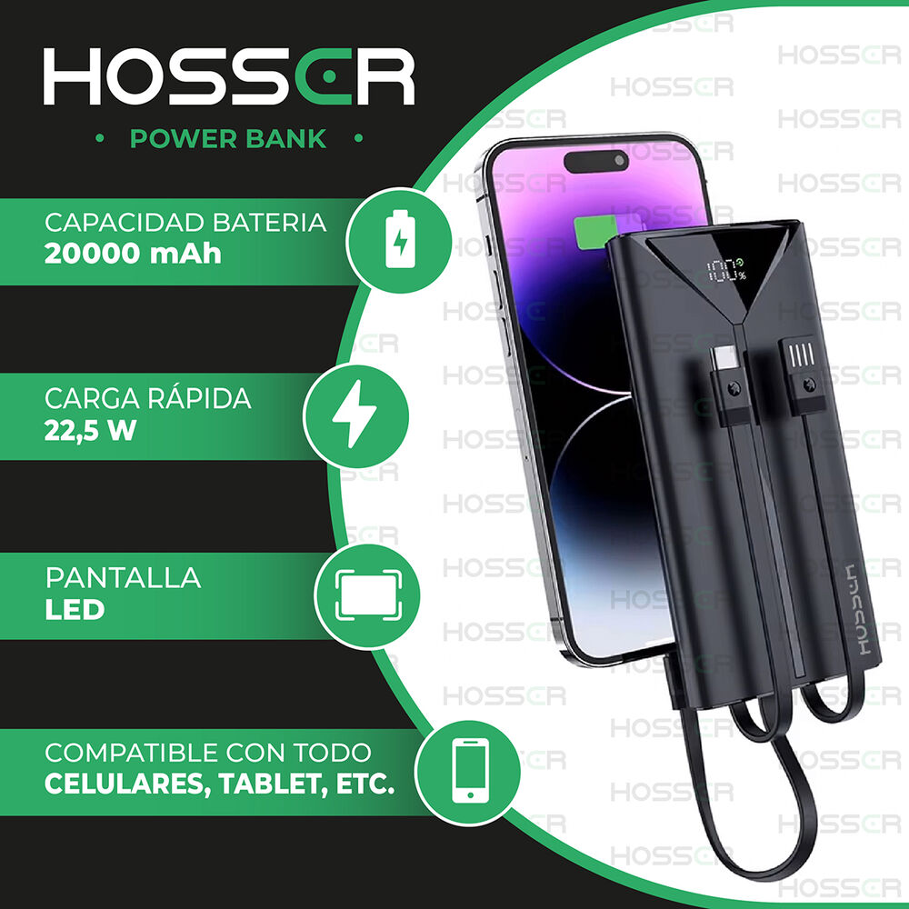 Power Bank 20000mah Hosser Cargador Portatil Celular Externo image number 1.0