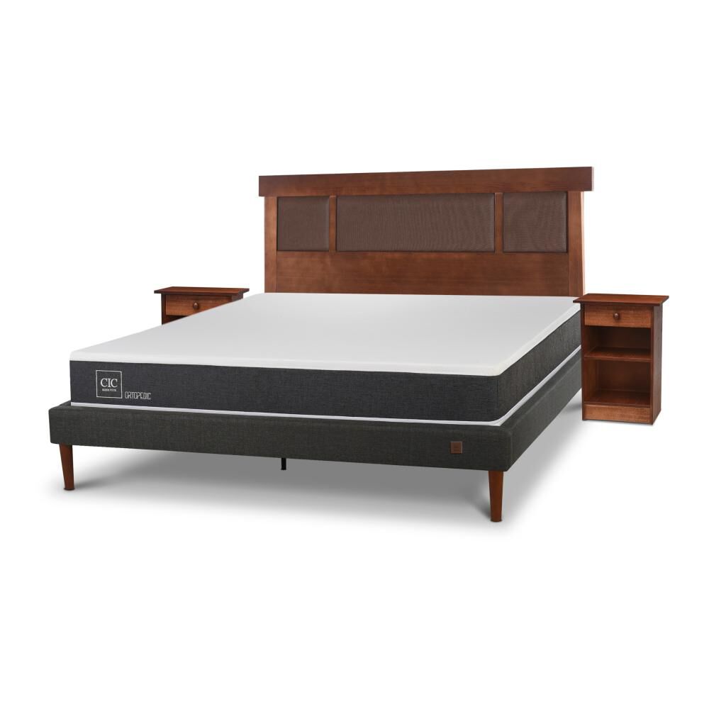 Cama Europea Cic New Ortopedic / 2 Plazas / Base Normal + Set De Maderas image number 7.0