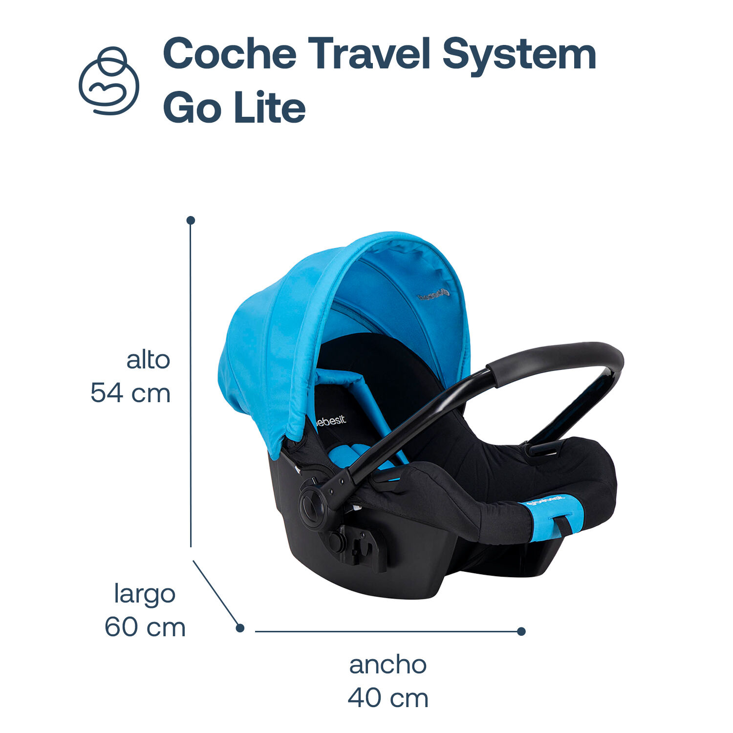 Coche Travel System Go Lite Azul image number 10.0