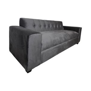Sofa Dos Cuerpos Felpa Gris Oscuro