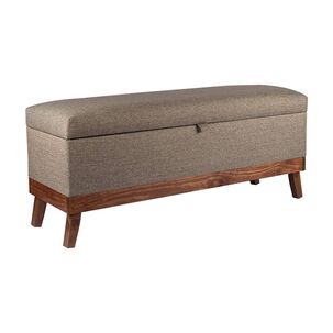 Banqueta Con Ba&uacute;l Incy Gris Beige Omega 120x40x50 Cm M&aacute;xima Design