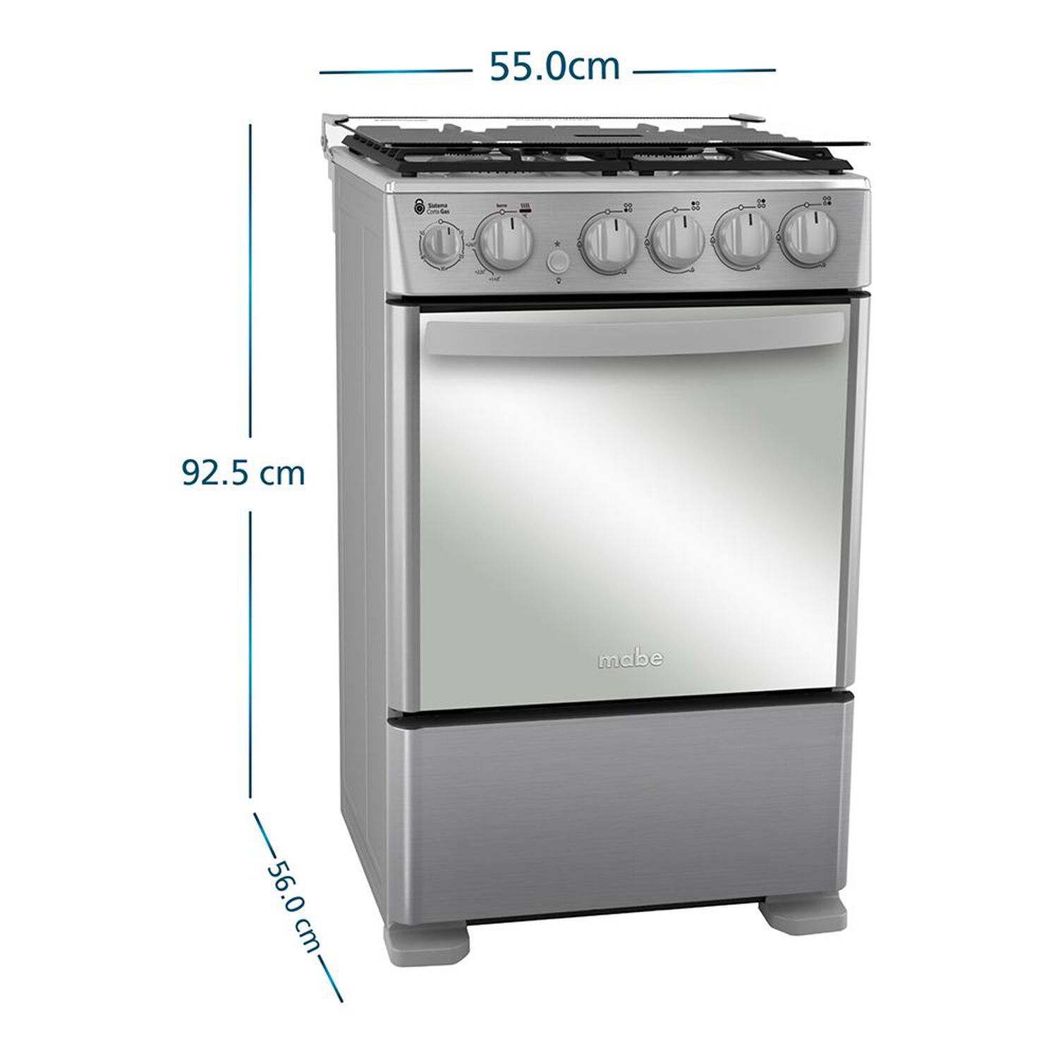 Cocina A Gas Mabe Cmc5540fx1 4 Quemadores image number 2.0
