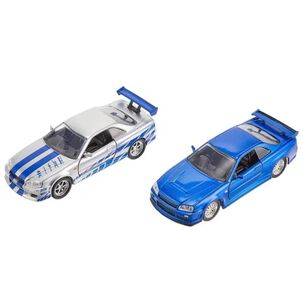 Juguete Pack 2 Autos Rapidos Y Furiosos 2 Skyline 1:32