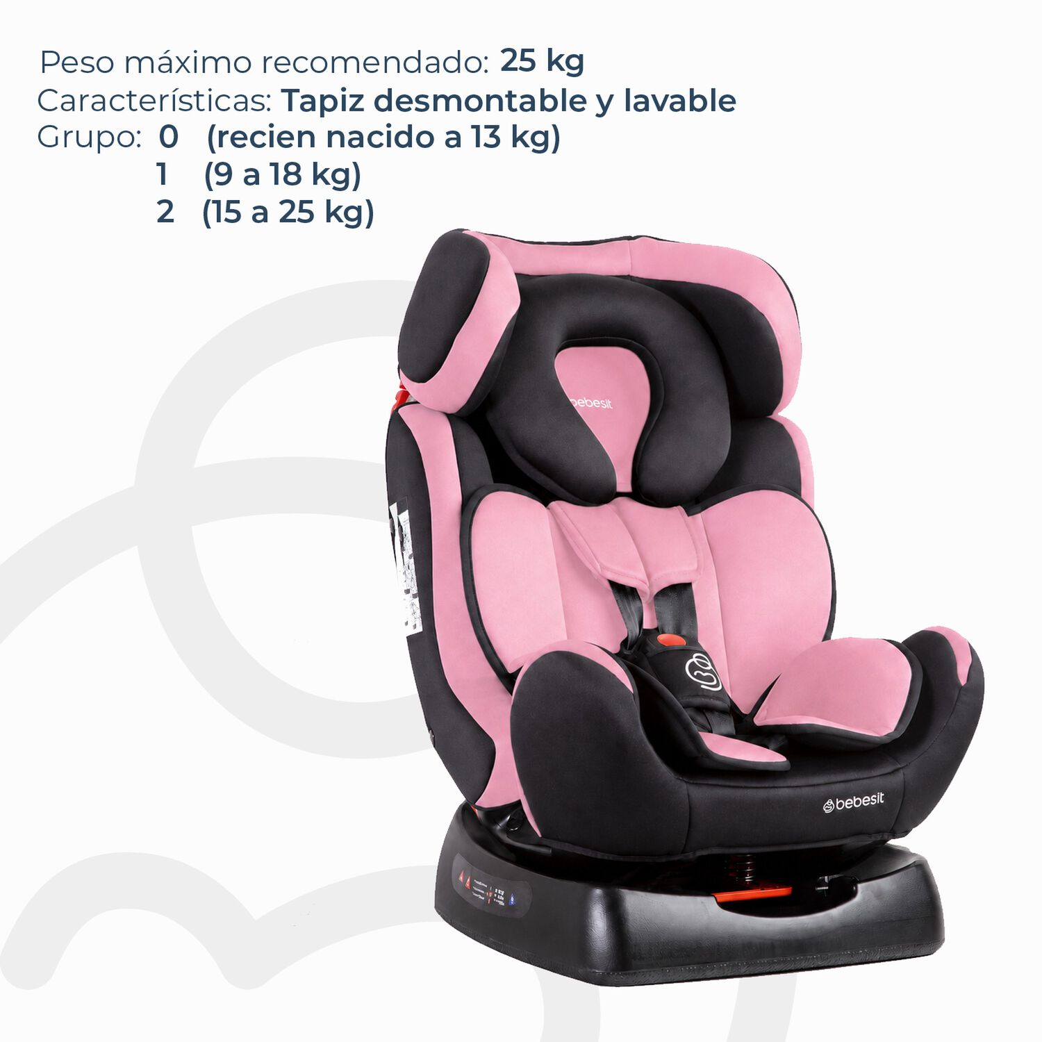 Silla De Auto Orbit Lx Rosada Bebesit image number 4.0