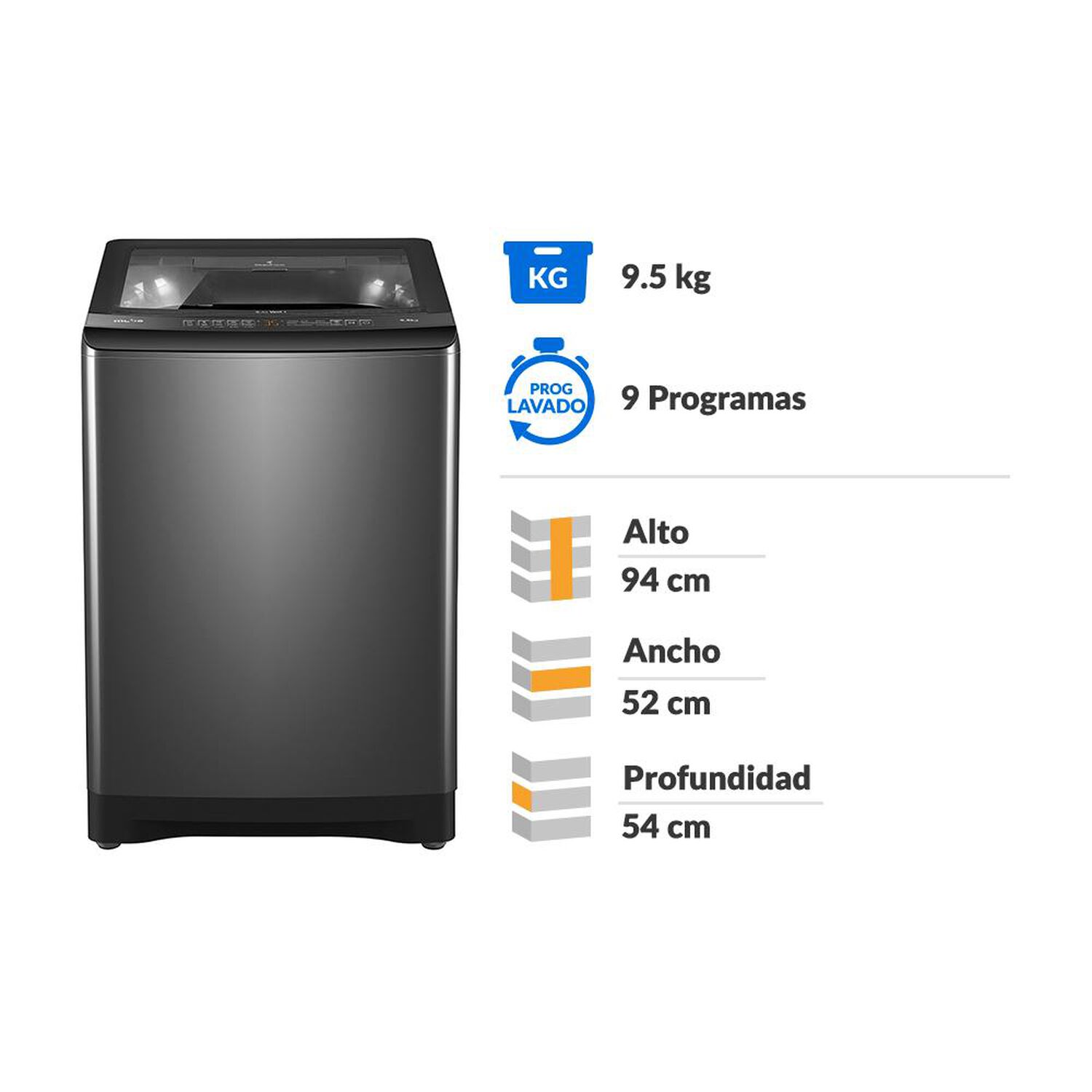 Lavadora Mabe LMA9520WDGCL0 / 9,5 Kg image number 1.0