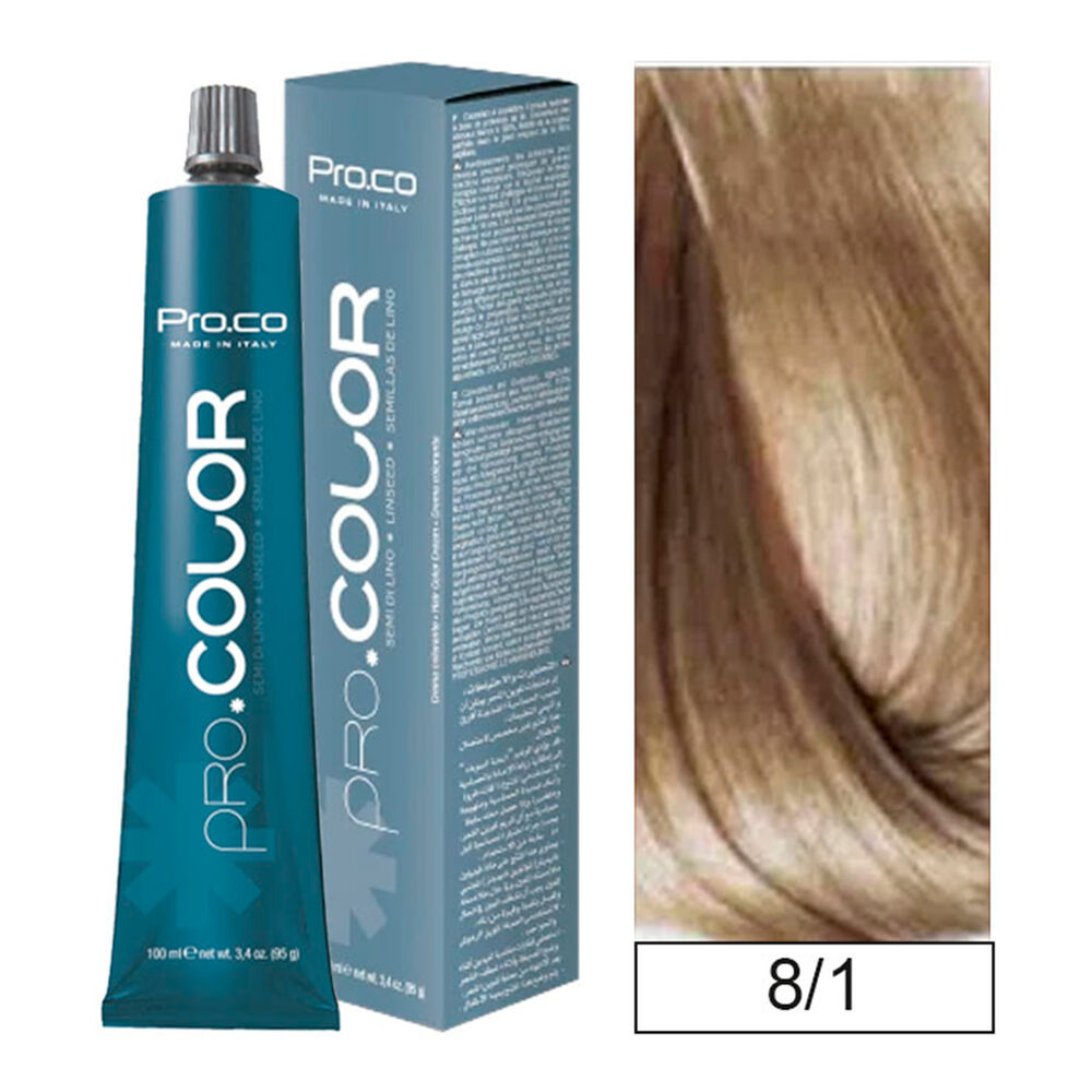 Pro.color - Tintura Permanente 8/1 Rubio Claro Ceniza 100ml + Oxidante image number 0.0