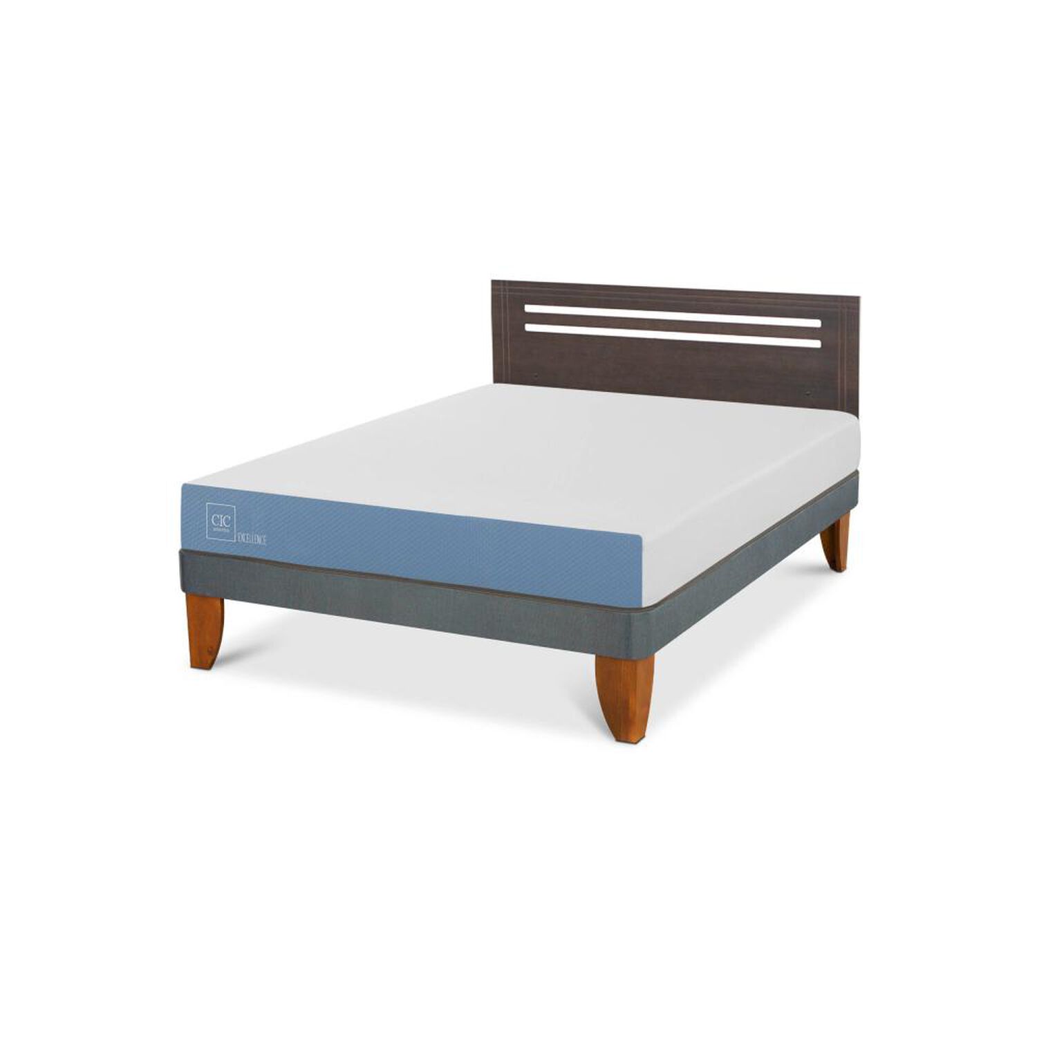 Cama Europea Cic Excellence / 2 Plazas / Base Normal + Respaldo image number 1.0