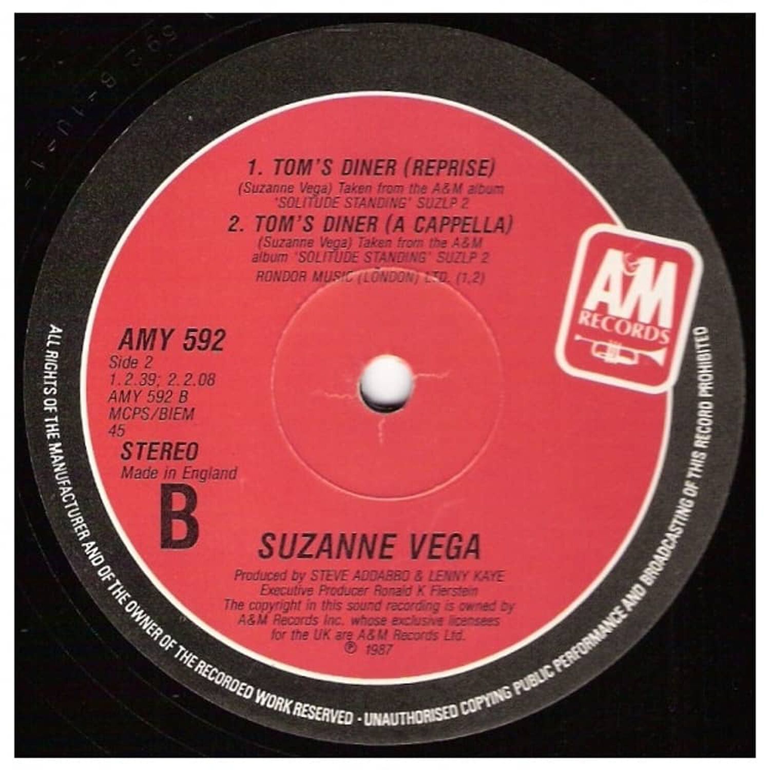 D.n.a Ft. Suzanne Vega - Tom's Diner | 12'' Maxi Single Usado image number 2.0