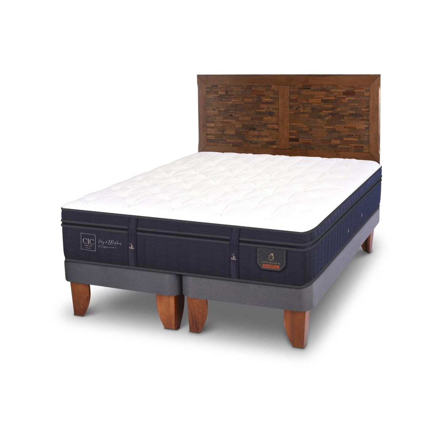 Cama Europea Cic Super Premium / King / Base Dividida + Respaldo image number 3.0