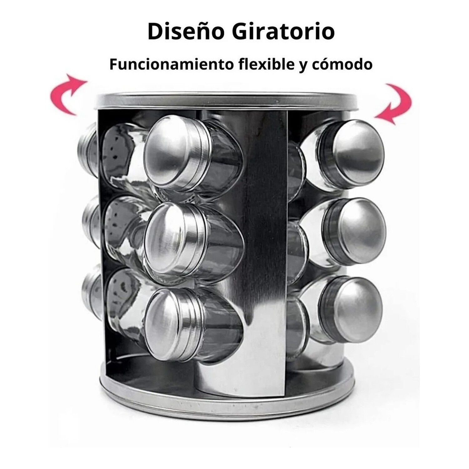 Especiero Giratorio Acero Inoxidable Elegante Y Duradero image number 1.0