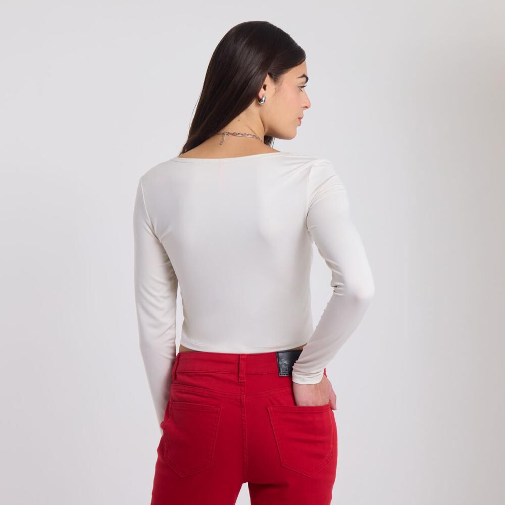 Polera Crop Manga Larga Cuello Cuadrado Mujer Rolly Go image number 3.0