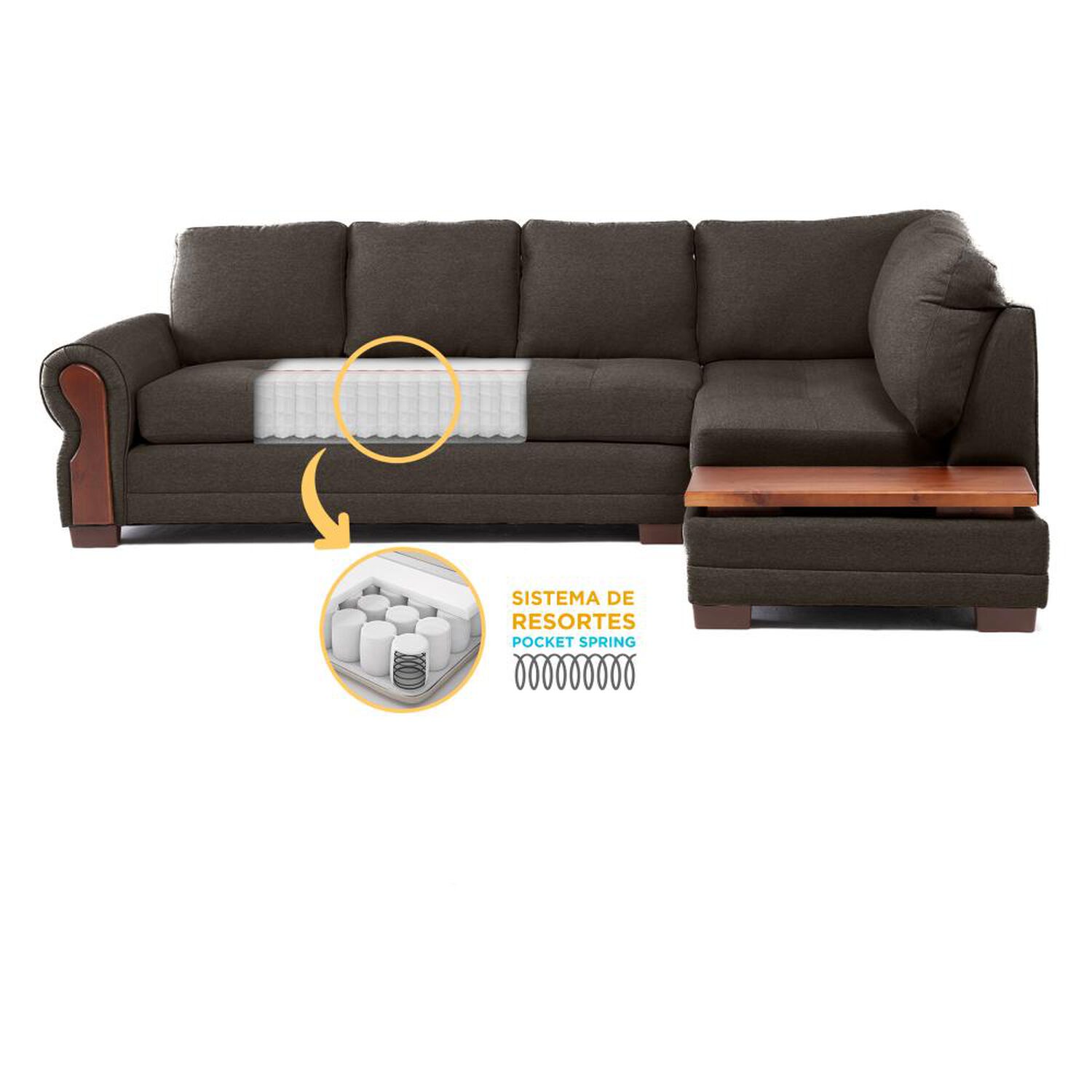 Sof&aacute; Seccional Living Factory Michigan Derecho / 5 Cuerpos image number 3.0