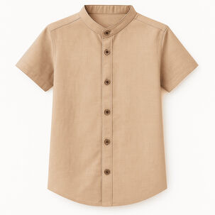 Camisa Niño Lino Manga Corta Fresca Y Elegante