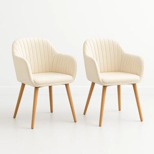 Pack De 2 Butacas Sitiales Poltronas Diamante Terciopelo - Beige