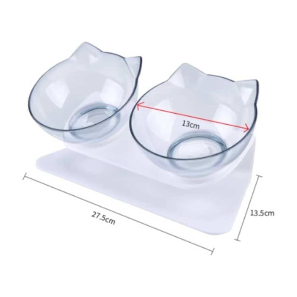 Plato Doble Para Mascotas Con Forma De Gato 15 image number 3.0