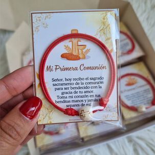 Recuerdos Encintados Primera Comunion 12 Hilos + Tarjetas Celeste