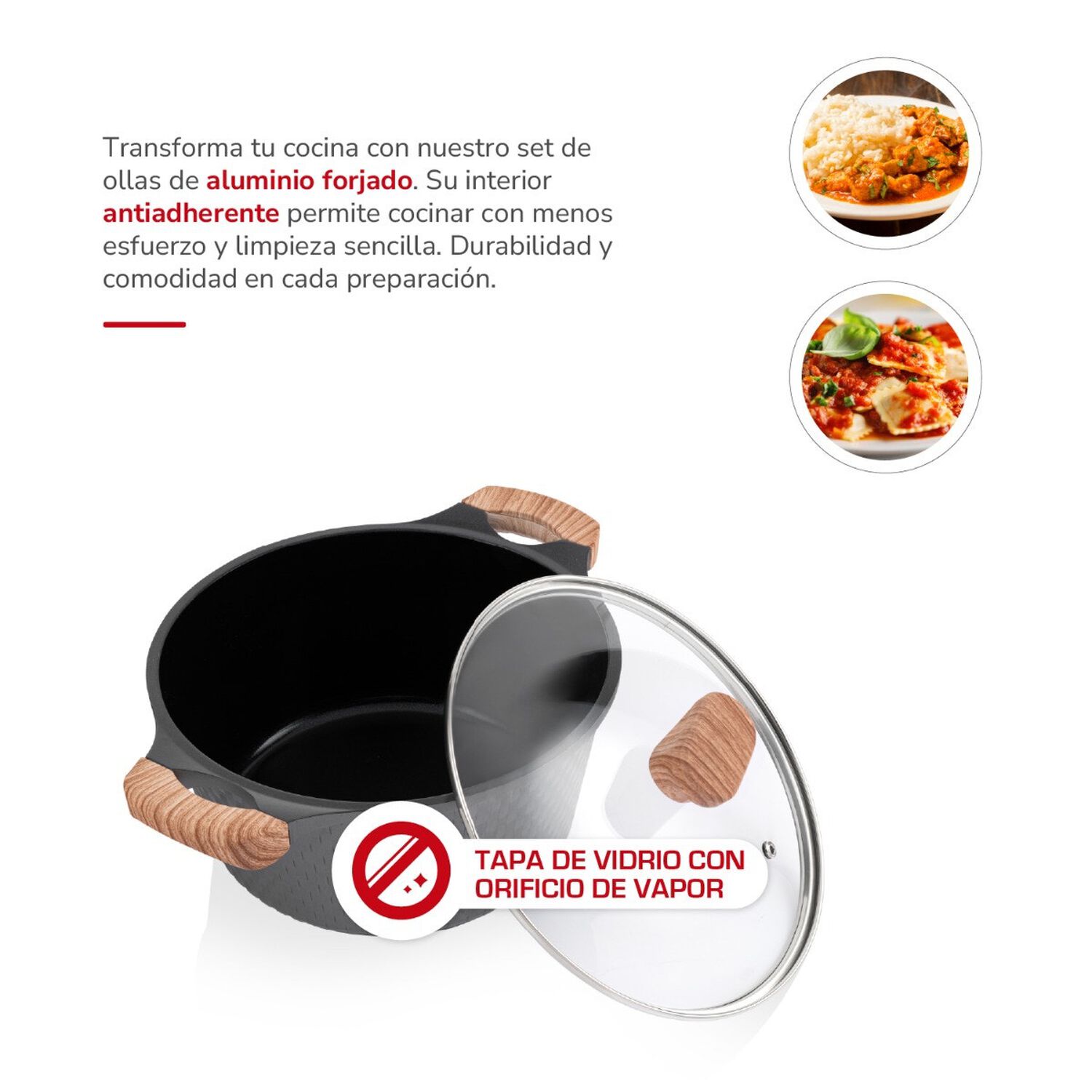 Bater&iacute;a De Cocina Thomas Th Mb07gm 7 Piezas Aluminio Fundido Juego Set De Ollas Y Sart&eacute;n Antiadherente Cer&aacute;mico Efecto M&aacute;rmol Mangos Apto Inducci&oacute;n image number 4.0