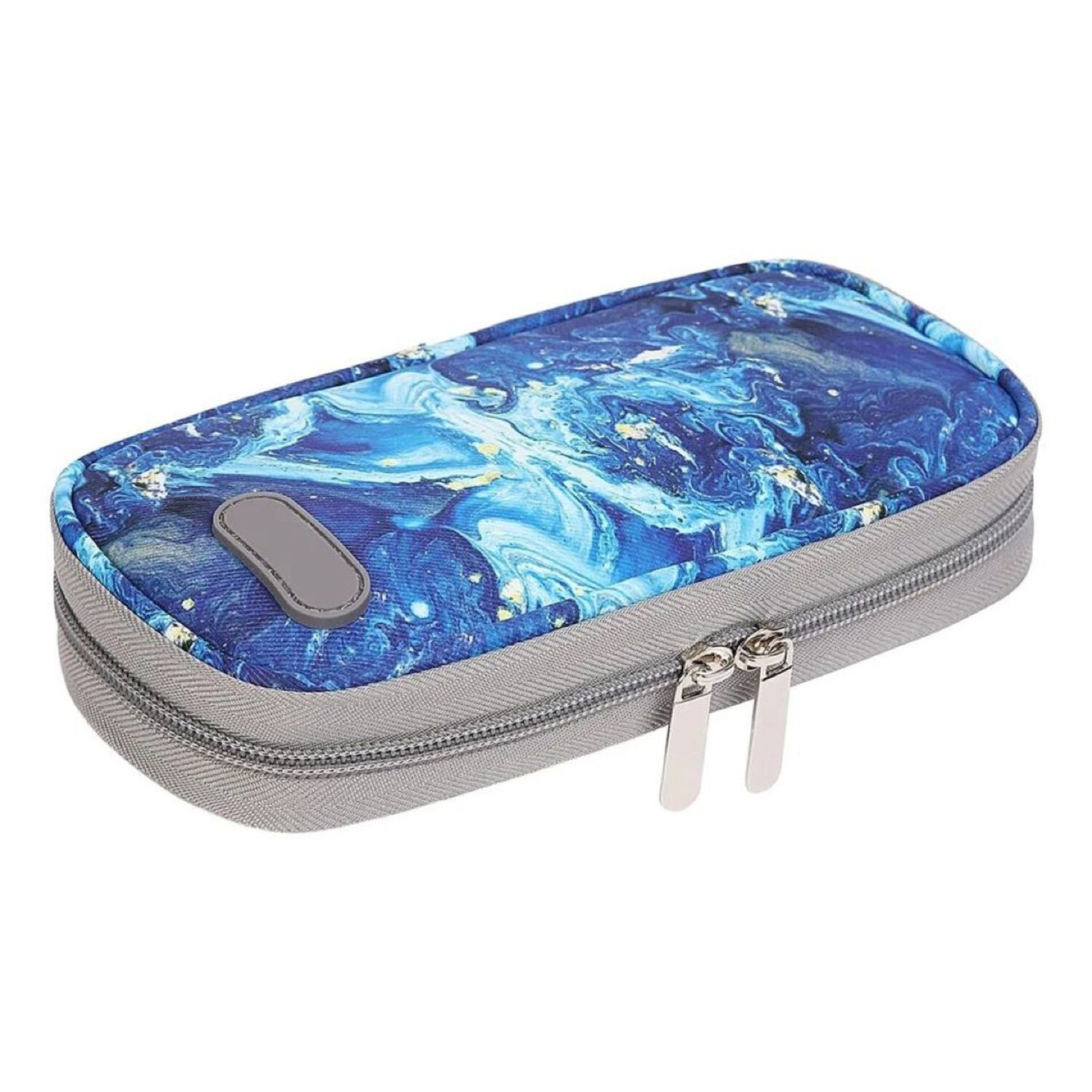 Bolso Estuche Portatil De Viaje Insulina Cooler Refrigerante Tela Marmol Azul image number 4.0