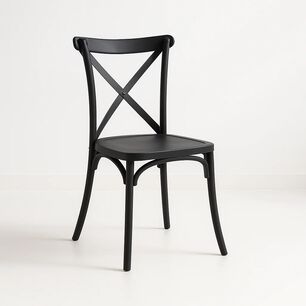 Silla Crossback Danubio De Terraza Exterior O Comedor - Negra