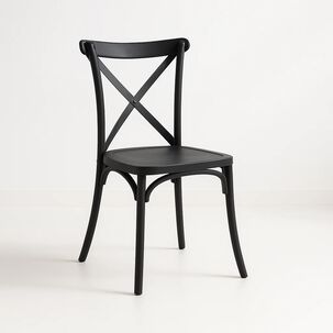 Silla Crossback Danubio De Terraza Exterior O Comedor - Negra Silla Crossback Danubio De Terraza Exterior O Comedor - Negra