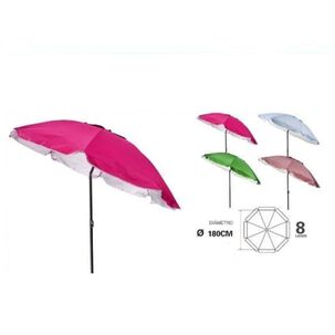 Sombrilla Reclinable 1.80 Mts Diametro Playa Camping Diseño Unicolor