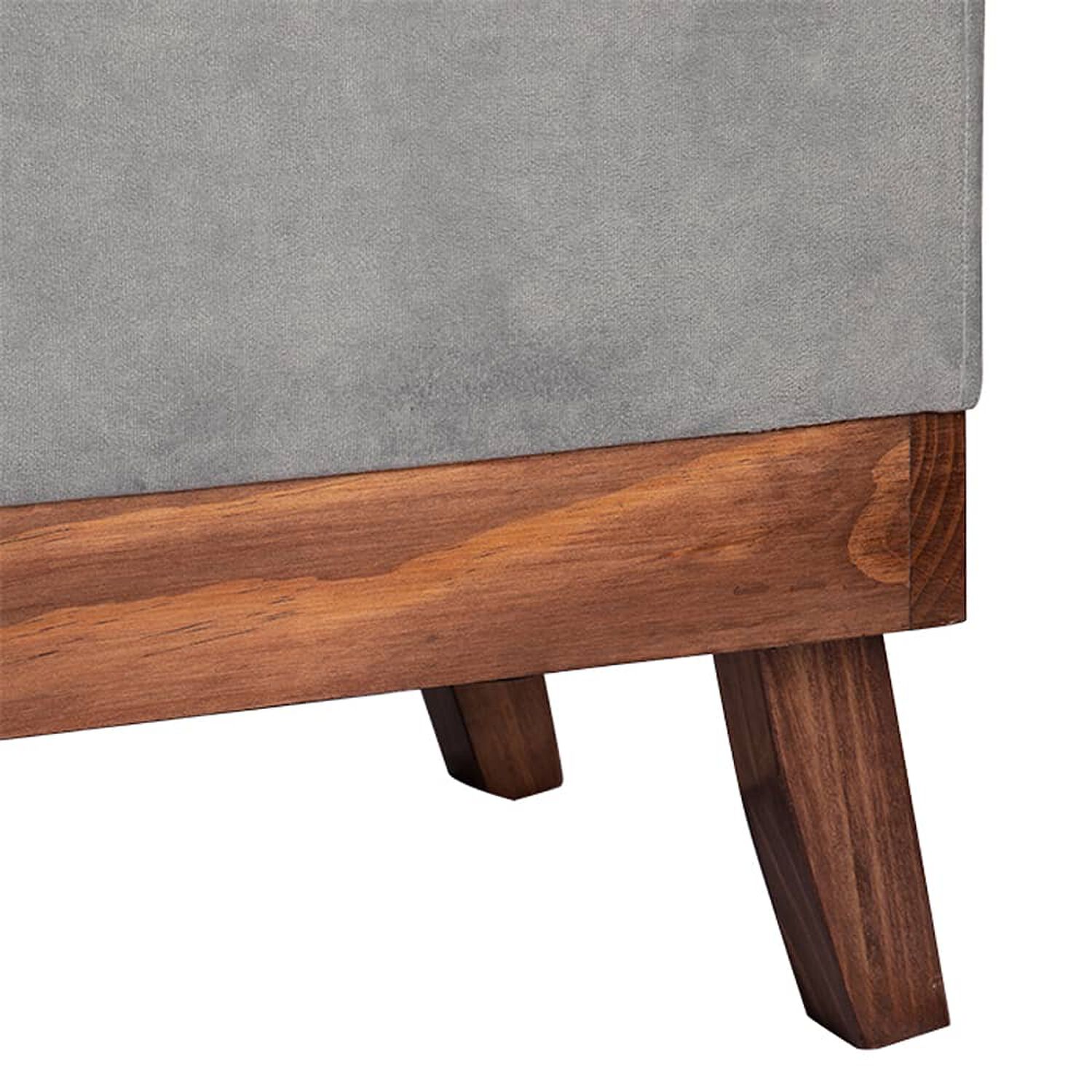 Banqueta Con Ba&uacute;l Incy Gris Felpa 120x40x50 Cm M&aacute;xima Design image number 3.0