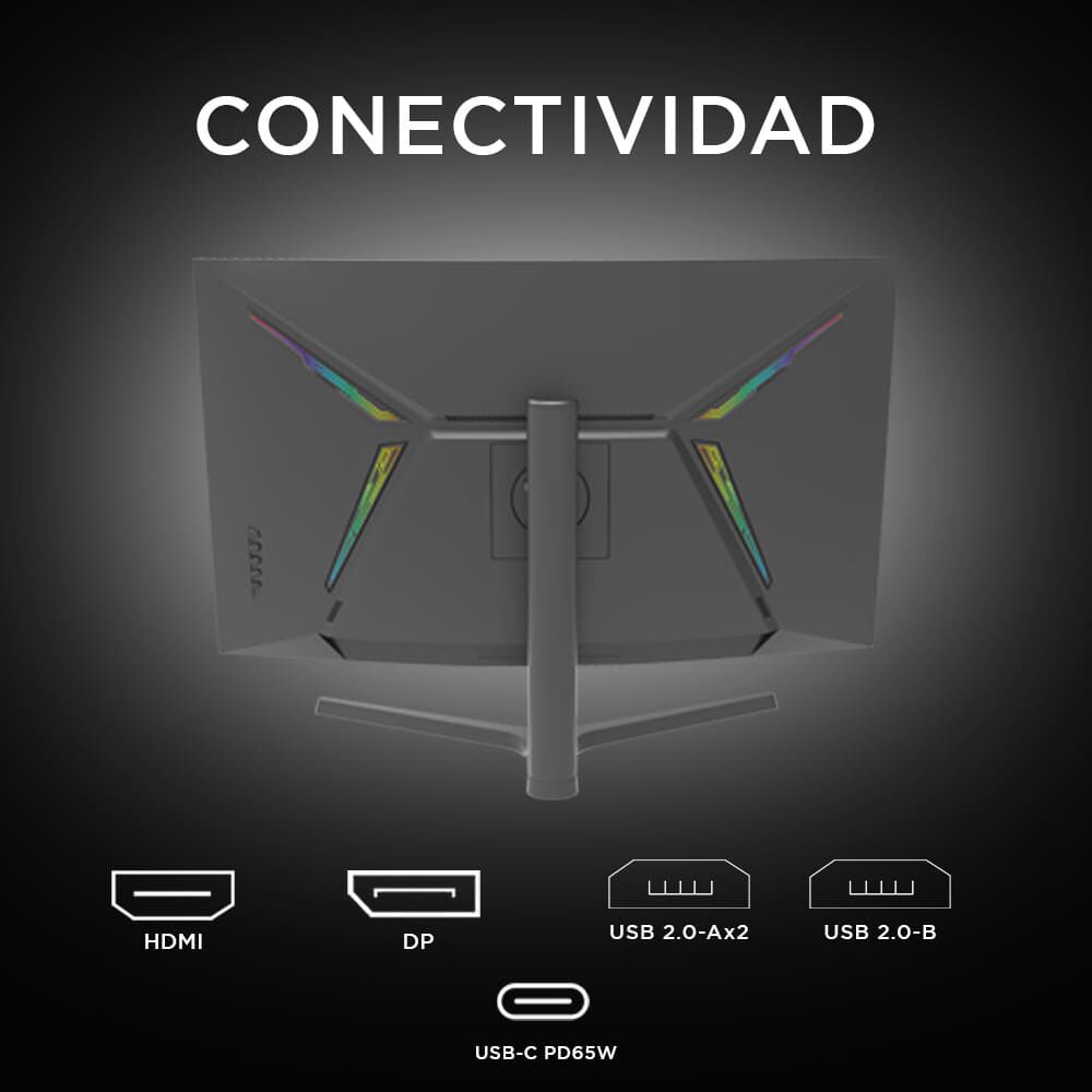 Monitor Gamer Curvo Caixun 32" Qhd Va 1500r 165hz Hdmi Dp Usb 1ms C32c3q image number 3.0
