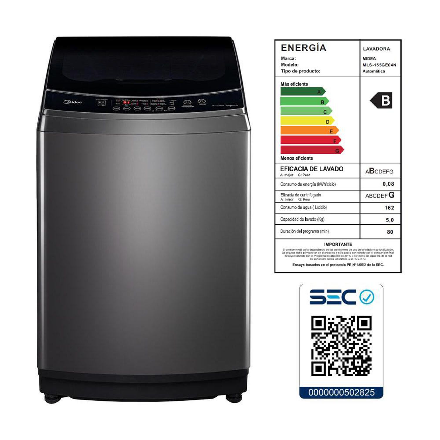 Lavadora Midea MLS-155GE04N / 15.5 Kg image number 7.0