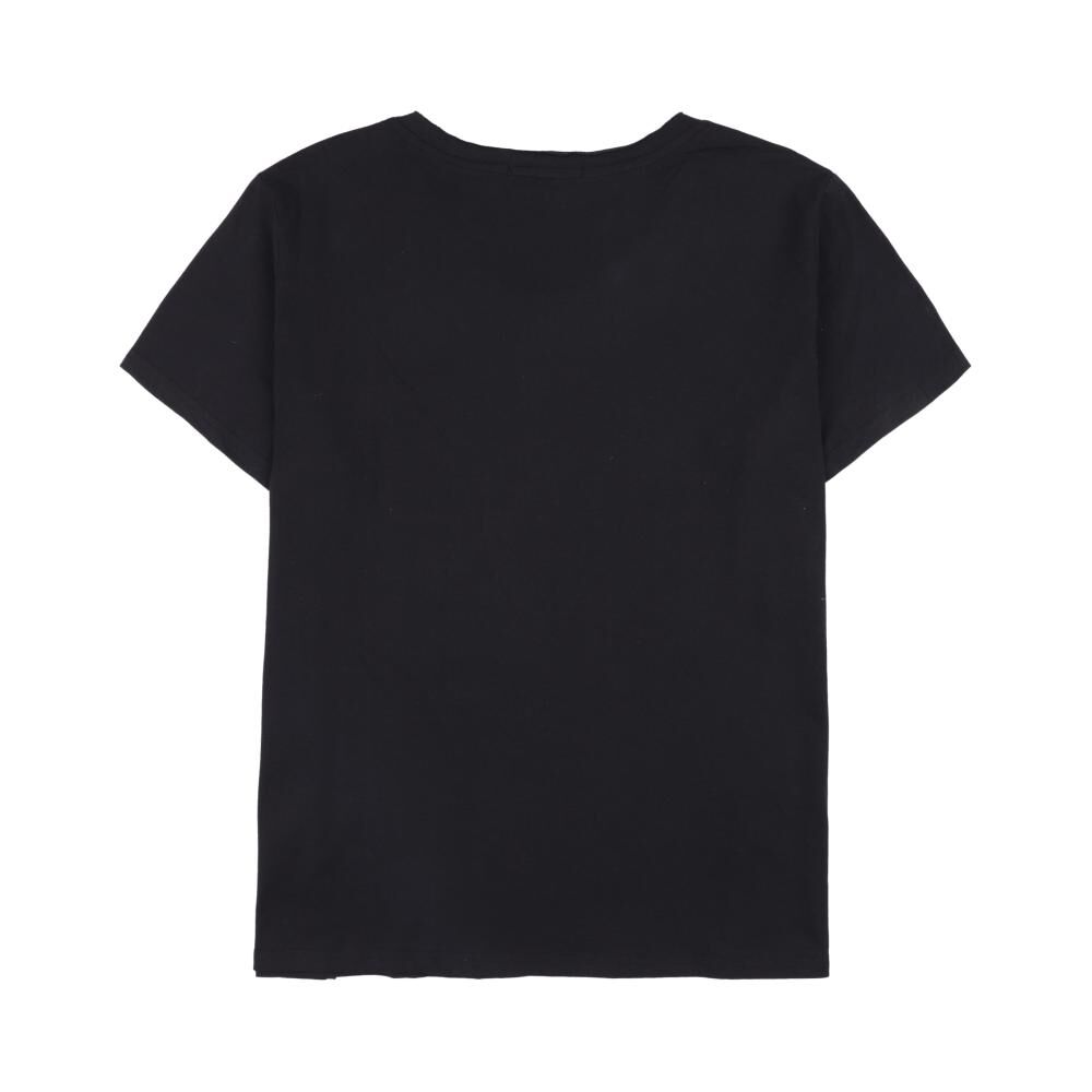 Polera Lisa Con Estampado Manga Corta Cuello V Mujer Lesage image number 1.0