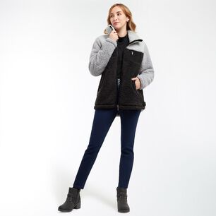 Chaqueta Bonded Sherpa Regular Cuello Alto Con Cierre Mujer Geeps
