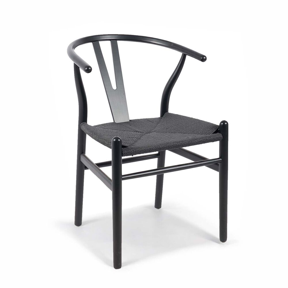 Silla De Comedor Wishbone Negro image number 0.0