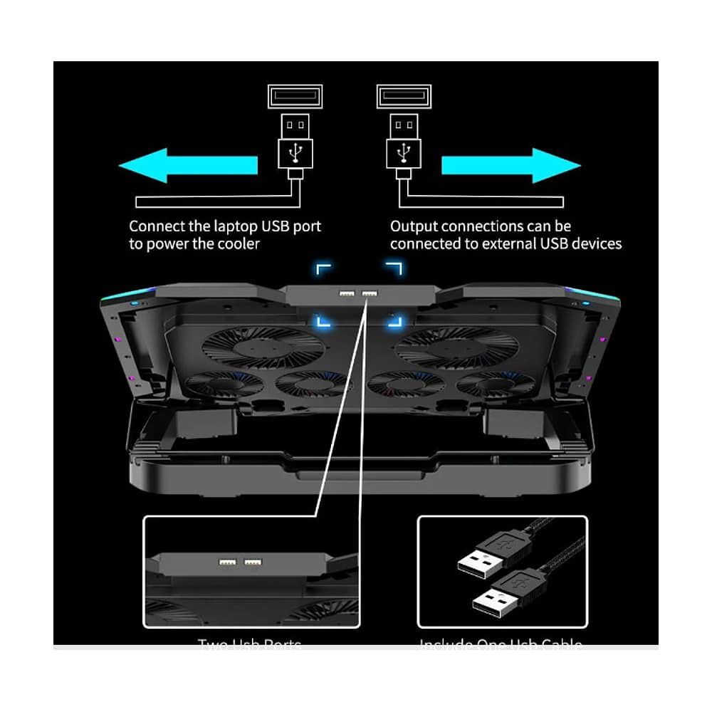 Base Ventilador Notebook Enfriador 6 Vent Rgb 14-17 Pulgadas image number 3.0