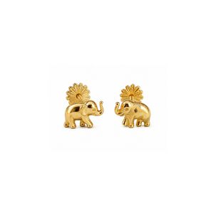 Aros Elefante Oro 18k 6mm Atornillados 0.90gr Ni&ntilde;a Juvenil Dorado