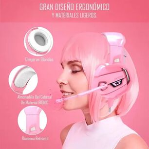 Aud&iacute;fonos Gamer Onikuma K5 Compatibles Pc Ps4 Rosa